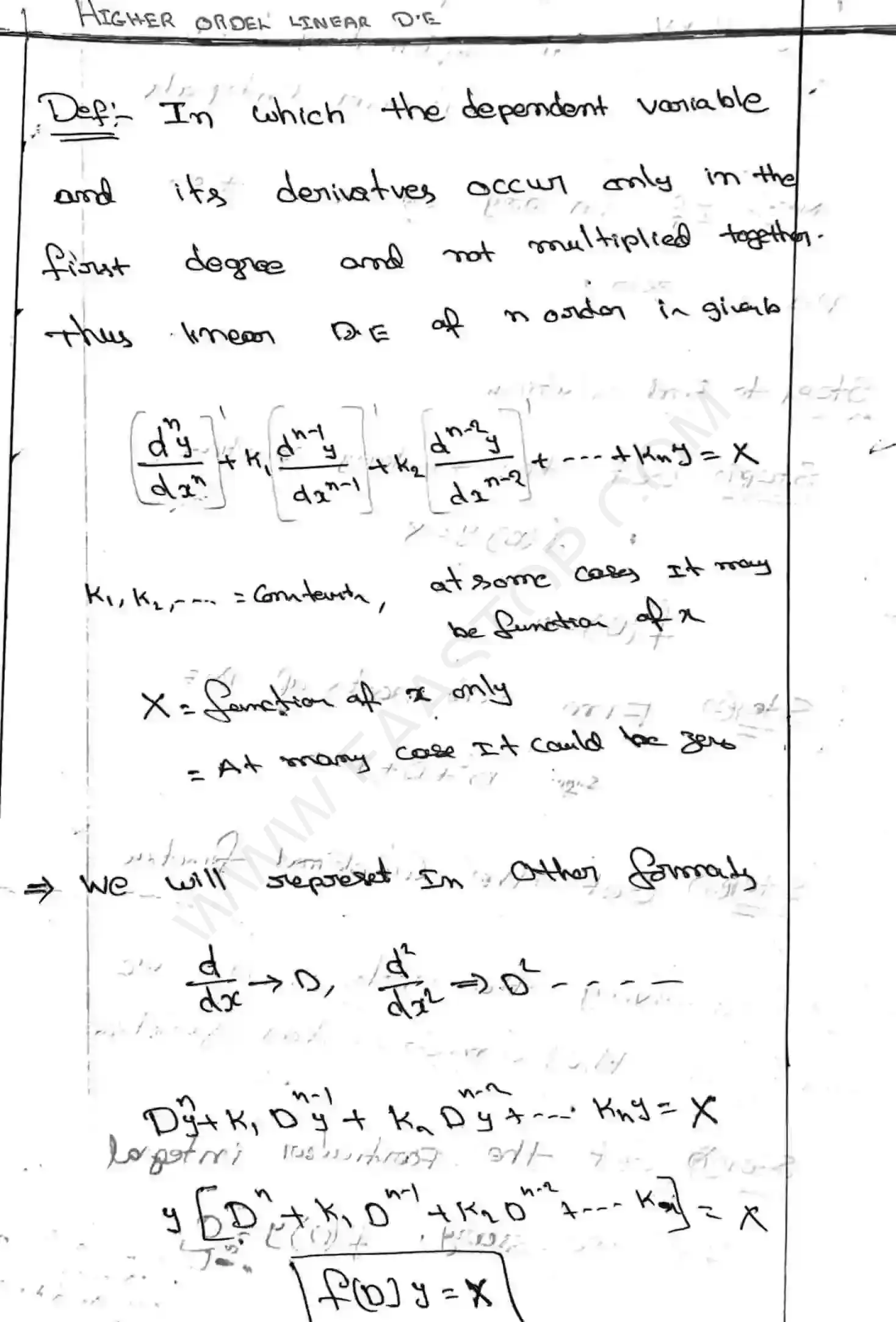Page 1 of Higher order Differential Equations
